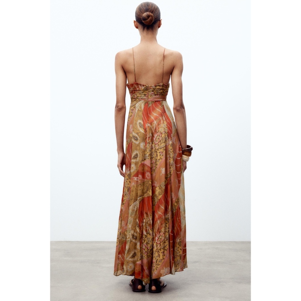 NWT ZARA ZW COLLECTION FLORAL PRINT DRESS XS - Picture 3 of 5